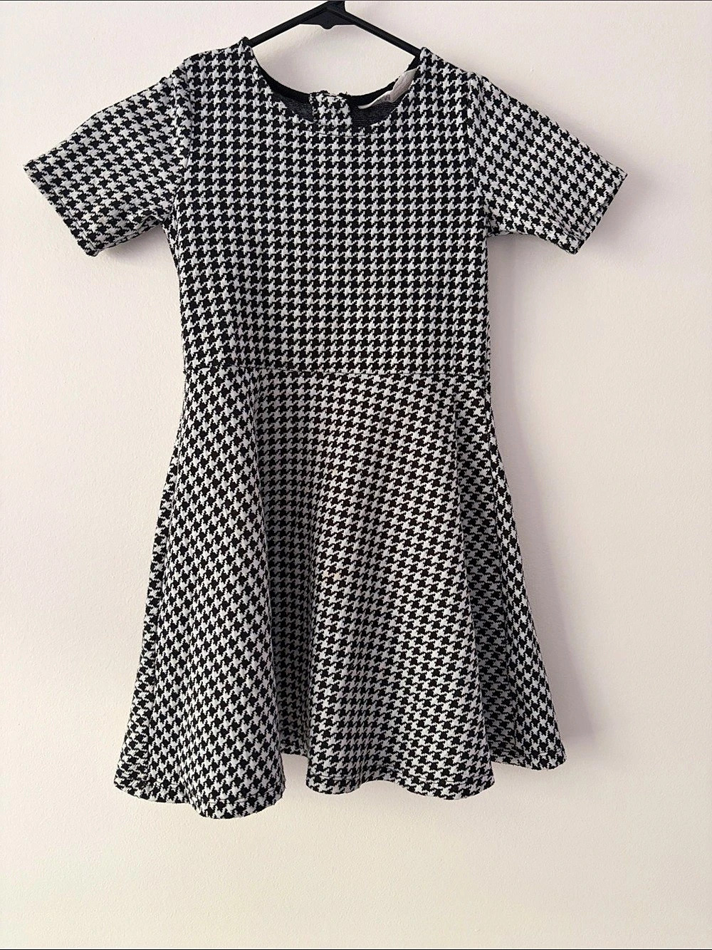 H&M Houndstooth Mini Dress Black & White Size 6-8Y